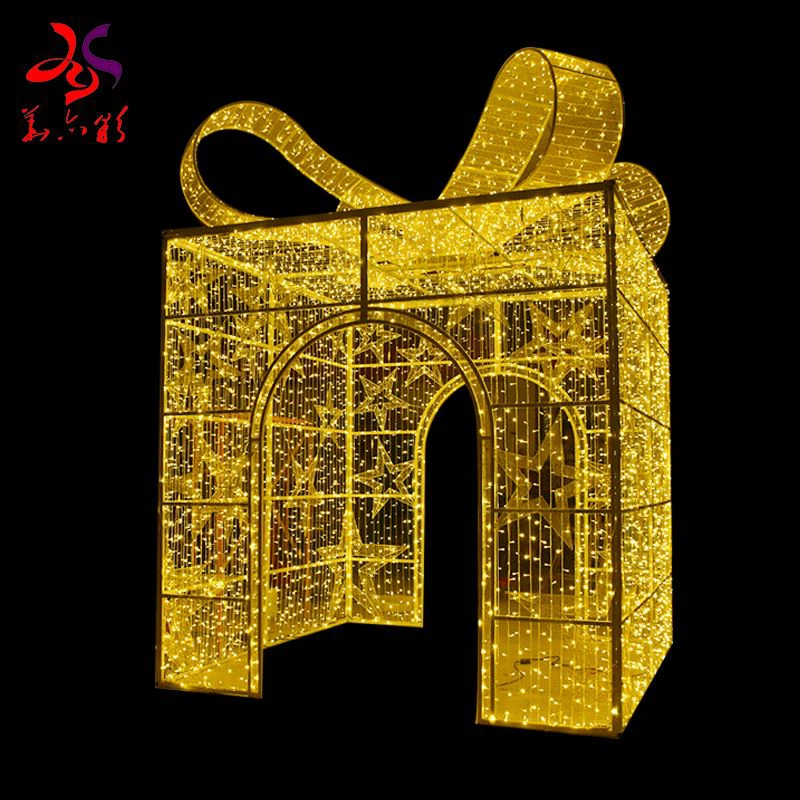 3D осветена гигантска арка за подаръчна кутия